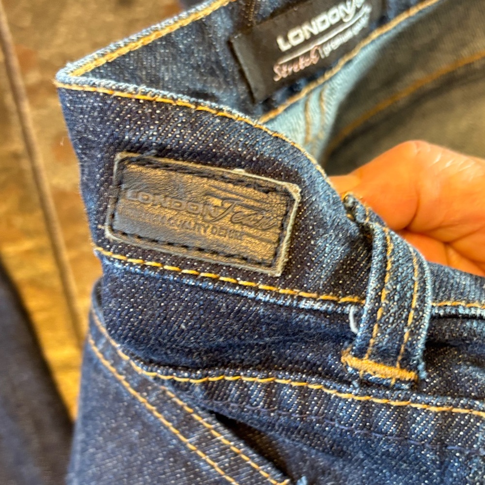 LONDONJEAN Dark Blue Wide Leg Stretch Jeans Sz 8 - Picture 4 of 12